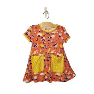 Piccolina Kids 5T Construction Vehicles Tunic Top with Patch Pockets
